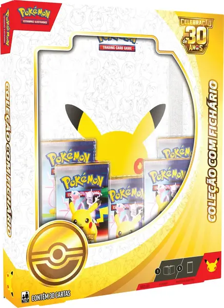 Coleção com Fichário, Celebração de 30 Anos, produto selado de Pokémon