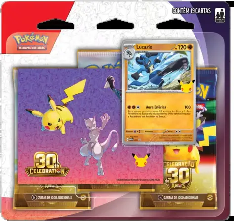 Blister Triplo Lucario, Celebração de 30 Anos, produto selado de Pokémon